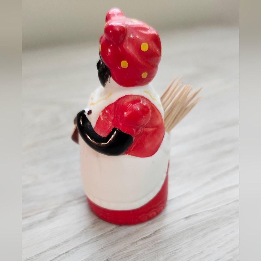 Vintage 1940s Black Americana Ceramic Toothpick Holder - Picture 2 of 7